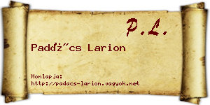 Padács Larion névjegykártya